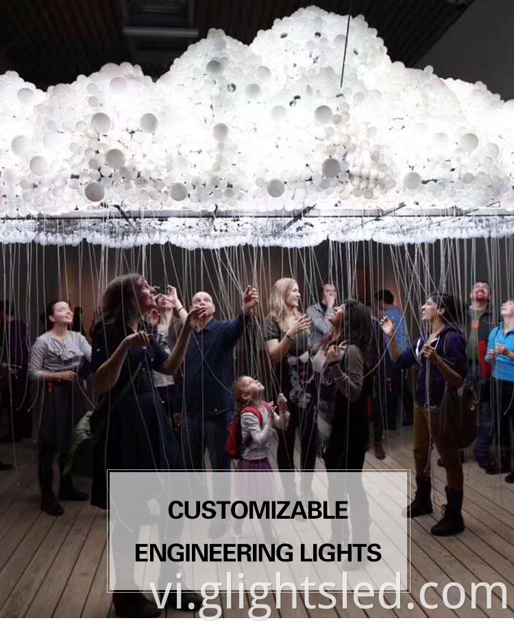 Dự án thiết kế trung tâm MALL Đèn chùm nhựa lớn hiện đại ánh sáng mặt dây chuyền